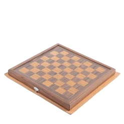 3-Game Inlaid Canaletto & Walnut Chessboard