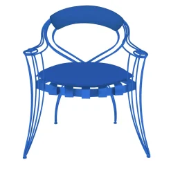 Garden Blue Chair with Armrests by Carlo Rampazzi