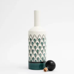 Gemini Decorative Green Bottle with Lid