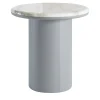 Gemini Leather And Calacatta Marble Side Table