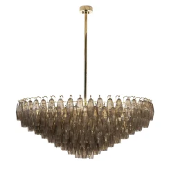 Geometric smoke brown Glass Chandelier