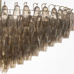Geometric smoke brown Glass Chandelier