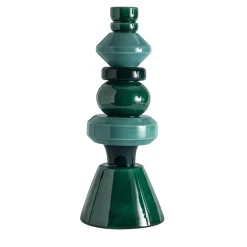 Geometric Tall Green Candlestick