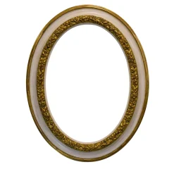 Gilded Gold Lead & Ivory Laquered Wooden Frame
