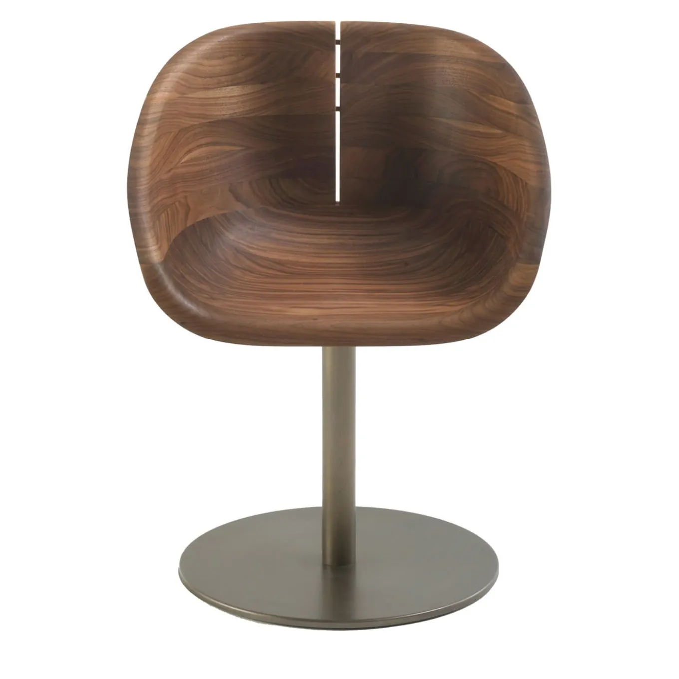 Gioconda Swivel Walnut Chair by C.R. & S. Riva 1920
