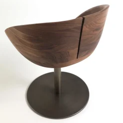 Gioconda Swivel Walnut Chair by C.R. & S. Riva 1920