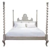 Giotto Silver Textural Decorations King Size Bed