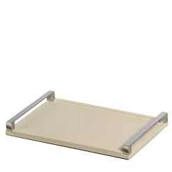 Giove Small Ivory Leather Tray