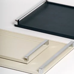 Giove Small Ivory Leather Tray