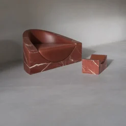 Ægir Red Marble Armchair