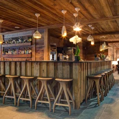 Giraffa Bar Stool in Walnut By Nigel Coates