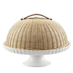 Girasole Dessert Stand with Wicker Dome