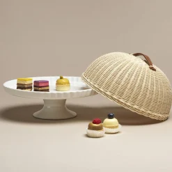 Girasole Dessert Stand with Wicker Dome