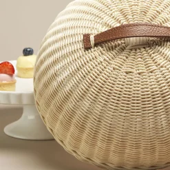 Girasole Dessert Stand with Wicker Dome
