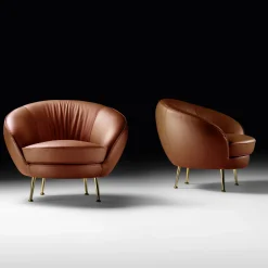 Giulia Brown Leather Armchair