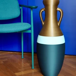 Giulio Cesare XXL Black Light Blue And Bronze Amphora