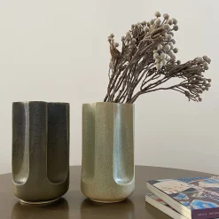 Giuseppe Bruma Matte Green Glazed Ceramic Vase