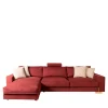 Glam red sofa with chaise longue