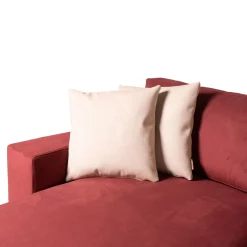 Glam red sofa with chaise longue