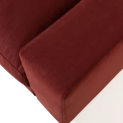 Glam red sofa with chaise longue