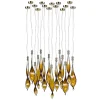 Glass Fall 15 Leaves Chandelier