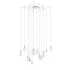 Glass Spinning Tops 12-Light Chandelier