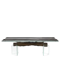 Glass&Wood Venezia Table in Black Oak