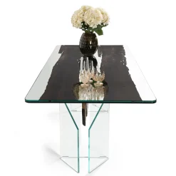 Glass&Wood Venezia Table in Black Oak