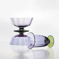 Glicine Purple Twisted Glass Dessert Coupe