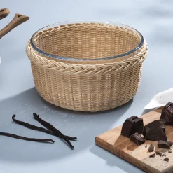 Glicine Soufflé Mold with Wicker Basket