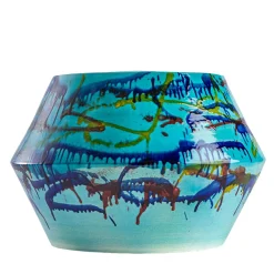 Glossy Dripping Geometric Decor Ceramic Table