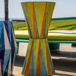 Glossy Multicolor Rhombus Pattern Decor Ceramic Table