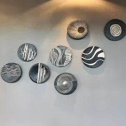 Gob 12 Black and White Ceramic Plate