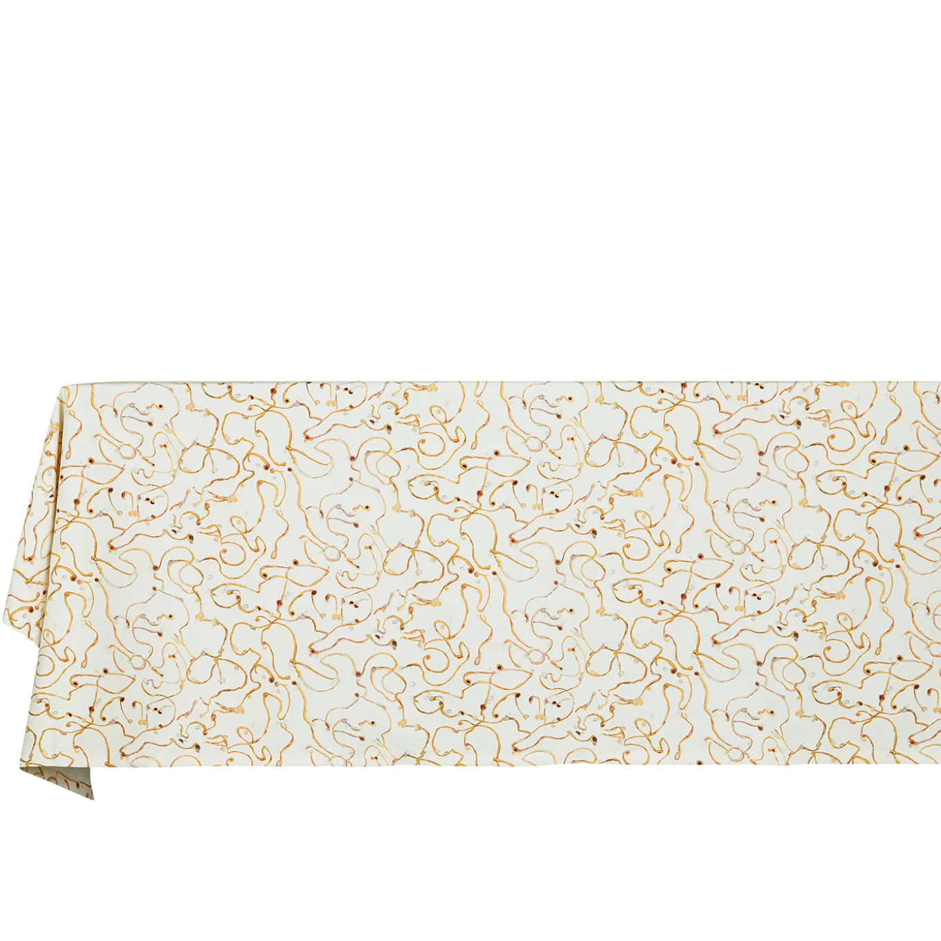 Gocce di Luce White and Orange Tablecloth