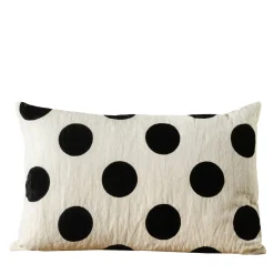 Goccia Polka-Dot Rectangular Black-And-White Cushion