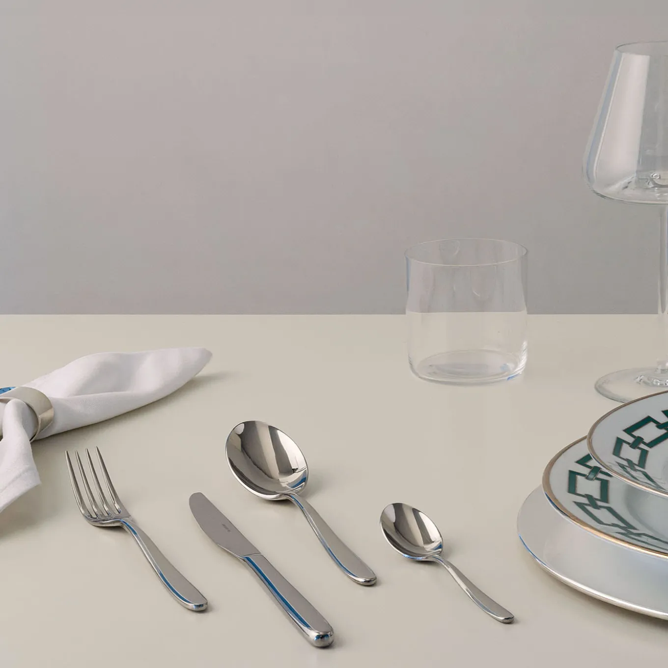 Goccia Silver Steel 4-Piece Cutlery Set