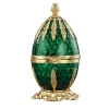 Gold and Emerald Glass Egg Shaped Caviar Server