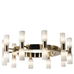 Gold and White Glass Chandelier #2