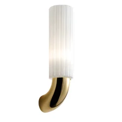 Gold and White Glass Sconce