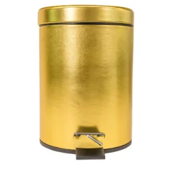 Gold Leather Pedal Bin
