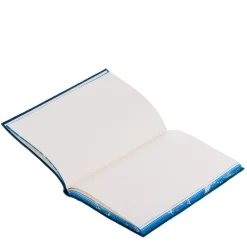 Gold Lily Blue Leather Notebook