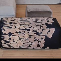 Golden Tulip Silk Pouf