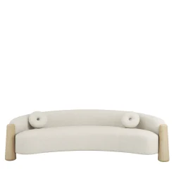 Golfo White Curved Sofa