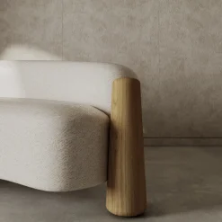 Golfo White Curved Sofa