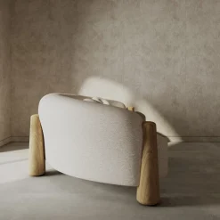 Golfo White Curved Sofa