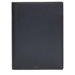 Grained Leather Card Holder Blue