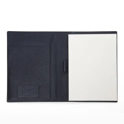 Grained Leather Card Holder Blue