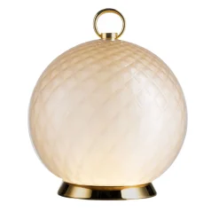 Gran Balloton Peach Murano Glass Rechargeable Table Lamp