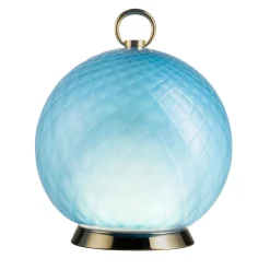 Gran Balloton Spherical Light-Blue Murano Glass Table Lamp