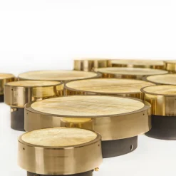 Gran Costellazione Gemini Marble & Brass Onyx Flush Mount Chandelier